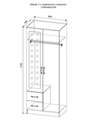Шкаф двухстворчатый Софи СШК 800.3 в Мирном - mirniy.mebelnovo.ru | фото